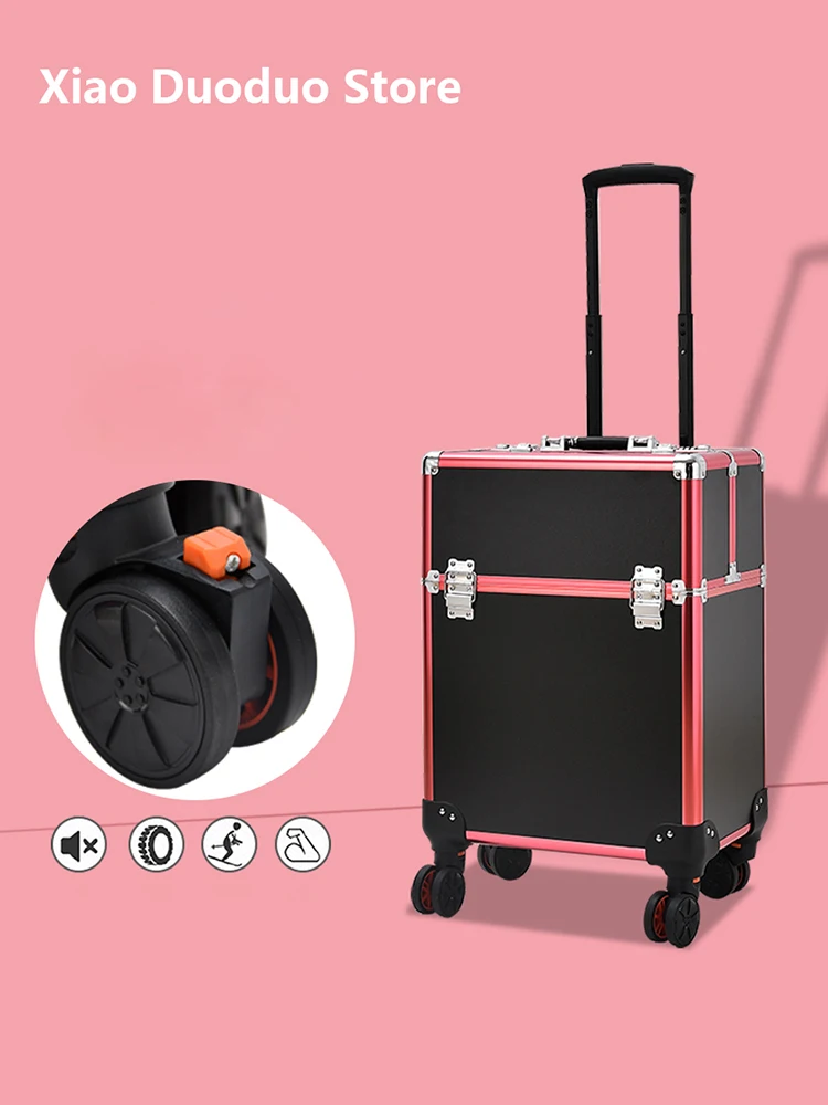 Professional Makeup Suitcase Travel Beauty Cosmetics Organizer Luggage Box Manicure Suitcases Wheels Trolley Case Customized