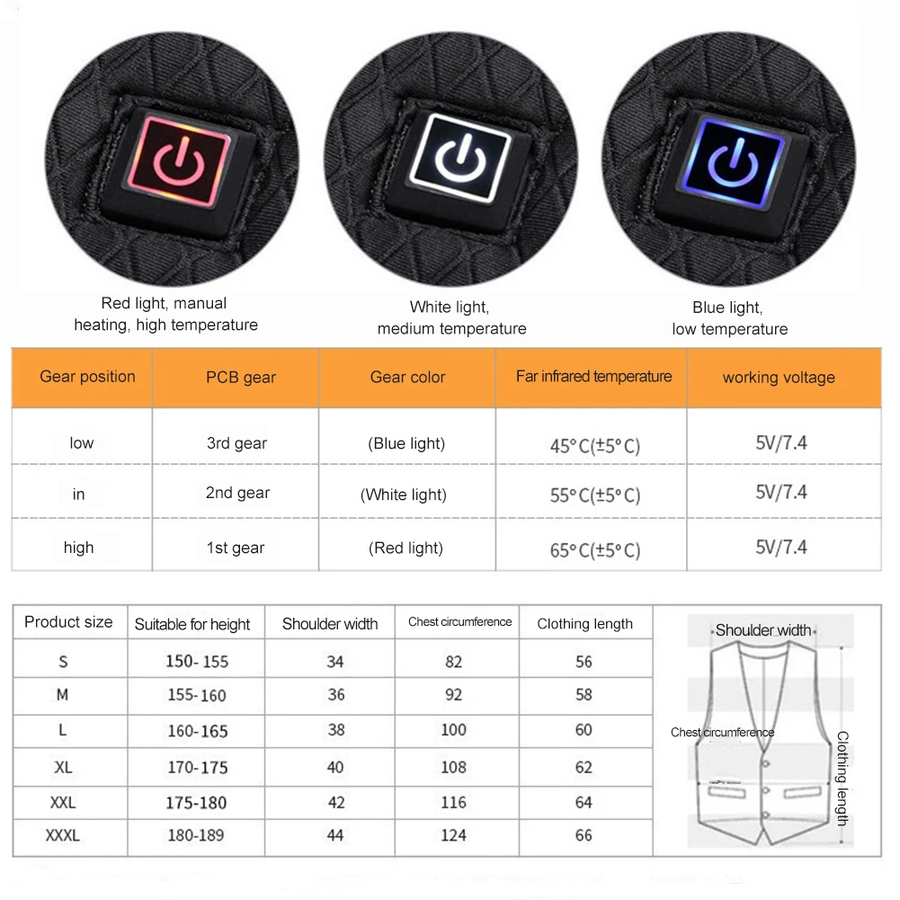 USB Heated Vest with Adjustable Temperature Control