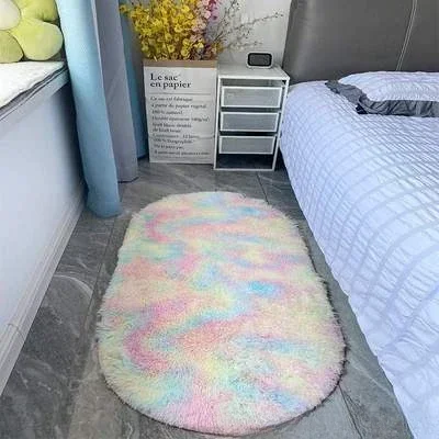 Alfombra de piel de oveja suave de felpa para dormitorio, alfombra de imitación de lana, alfombra de pelo largo para mesita de noche, cojín para sofá, alfombra de piel para sala de estar