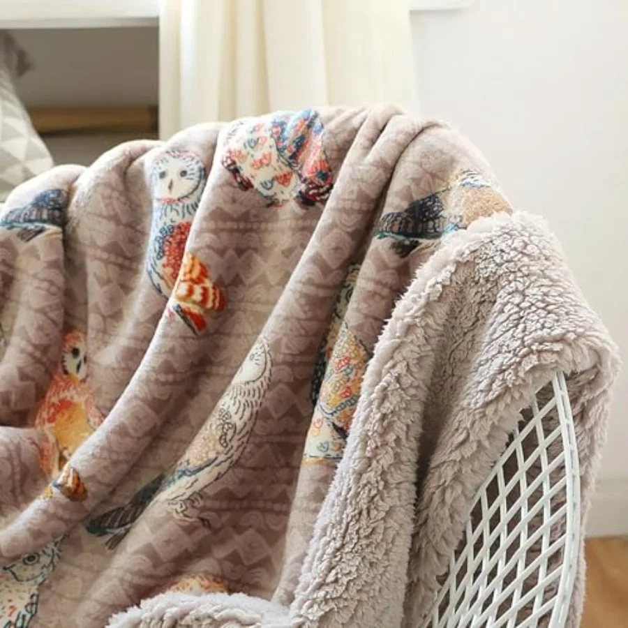 Owl Bed Blanket King Size 90'' x 108'' Soft Cozy Warm Fleece Throw Blanket for Bed Couch Sofa Camping for Special Occasions Ide