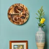 Wooden wall clock with a dragon carving, perfect for home or office decor. Requires AA batteries 6