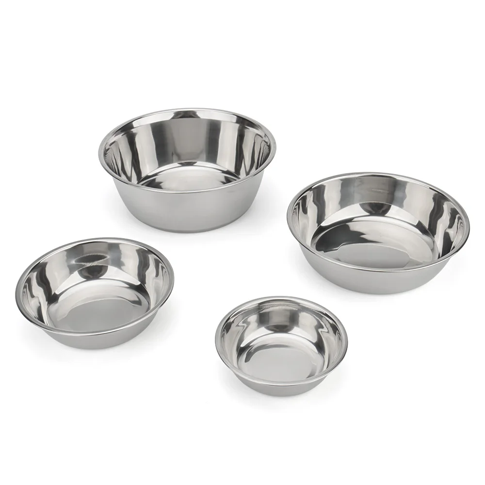 Dog Bowl Stainless Steel Pet Feeding Bowl Cat Food Drinking Feeder Bowl Durable Cheap For Small Medium Big Dogs 2