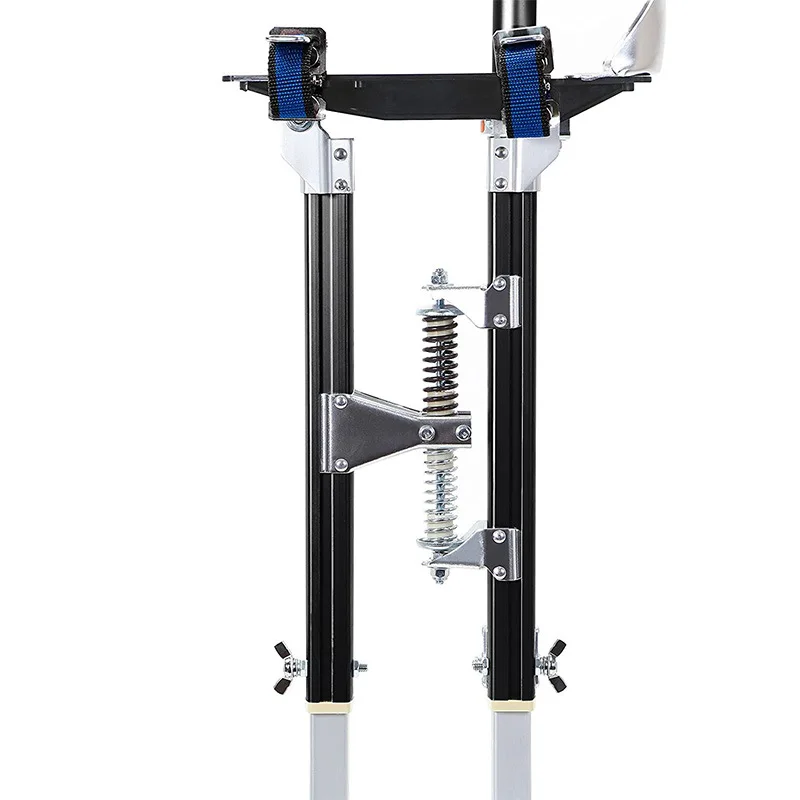 2-Pack 122-153CM Adjustable Aluminum Tool Stilts with Protective Knee Pads Non-Slip Work Stilts Climbing Pedal for Home