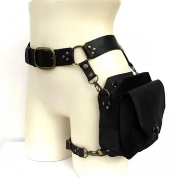 Marsupio quadrato in PU retrò punk Marsupi casual piccoli quadrati per marsupio per telefono da gamba esterno multifunzione a tracolla da donna