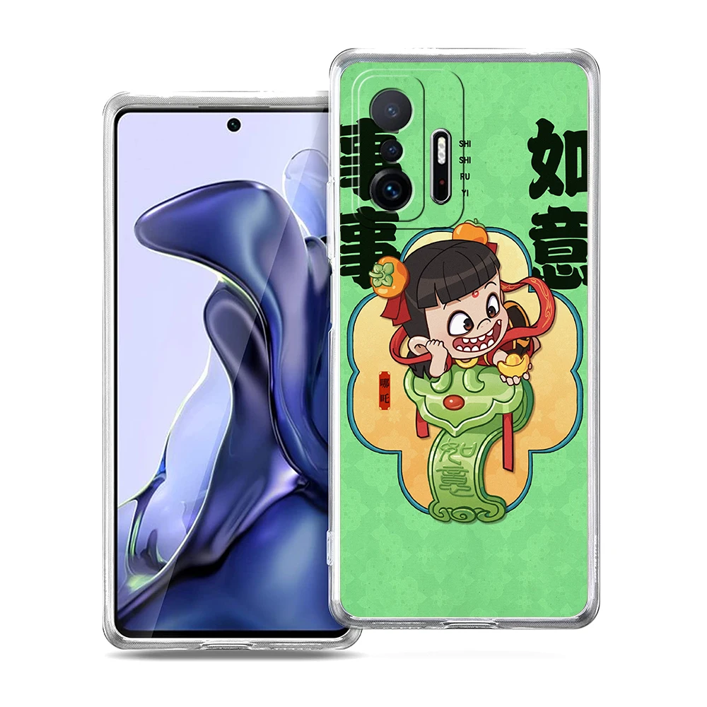 Clear Cartoon Nezha TPU Phone Case - Soft Transparent Protection