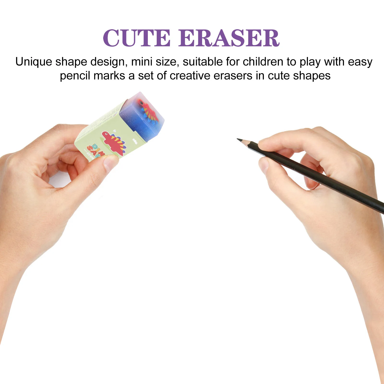 12 Pcs Jelly Eraser Cute Cartoon Adorable Kids Pencil Children Bulk Pvc Cool Kawaii School Supplies Rubber Eraser