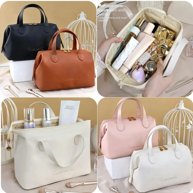 Large-Capacity Travel Cosmetic Bag Portable PU Makeup Pouch Women Waterproof Bathroom Washbag Multifunctional Toiletry Kit 2