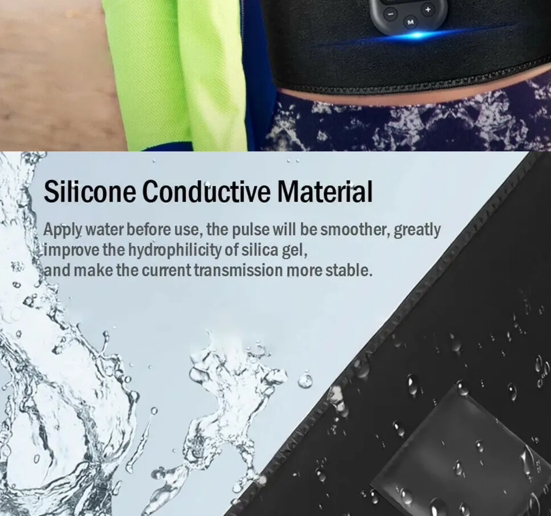 USB-Elektro-EMS-Massage, Bauchtraining, Körperformungsmassagegerät, 19 Muskelstimulation, Graphenband 2023_voghion.com