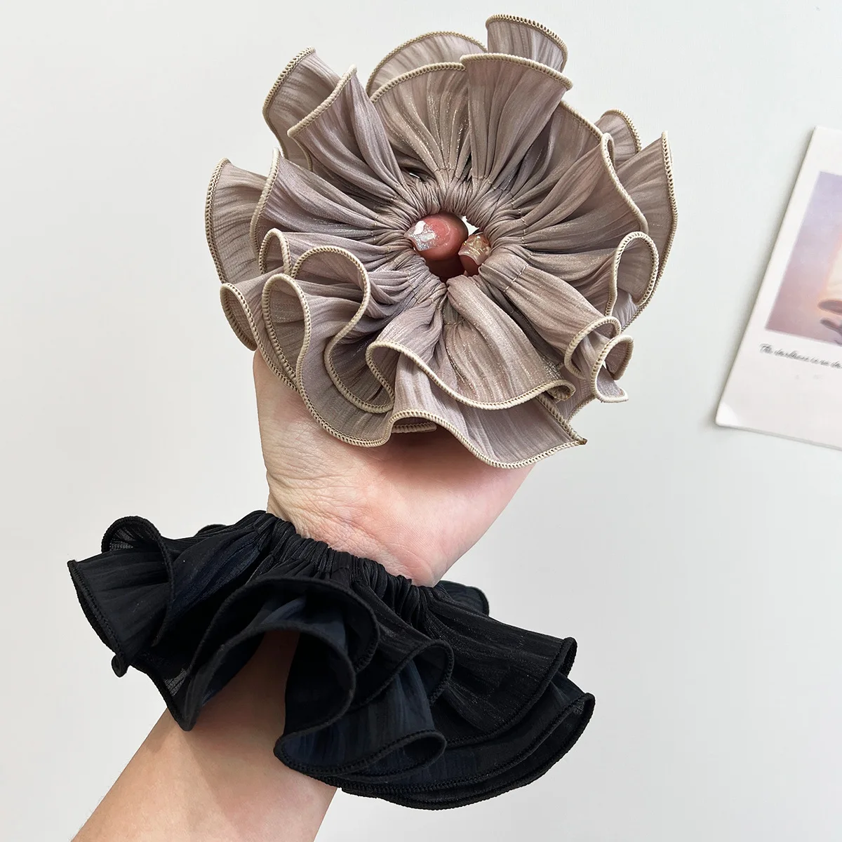 Ruffled Hair Scrunchies - Stylish Ponytail Holder and Hair Accessory