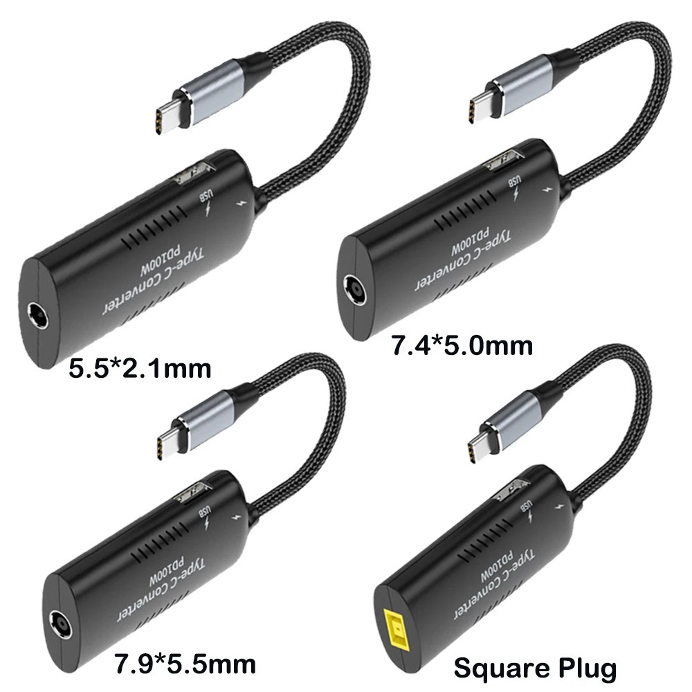 para Usb c pd Adaptador de Alimentação Conversor para Macbook Lenovo hp Huawei Telefone Portátil tipo c Cabo de Carregamento Conector 100w dc 19v 20v