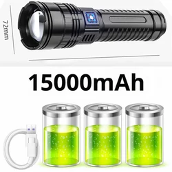 High - Power LED Flashlight with Built - in Battery, 1000W, 15000mAh, Emergency Spotlight (15000mah x5 - 2)
