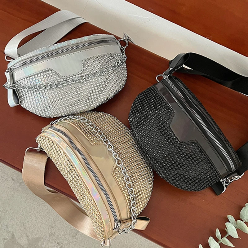 Waist Bag Chest Bag Crossbody Bag Handbag Tote Bag Women Fanny Pack Diamond Waist Belt Bag Luxury Designer Shoulder Bags Fashion Handbag Chain Chest Pack Crossbody Bags