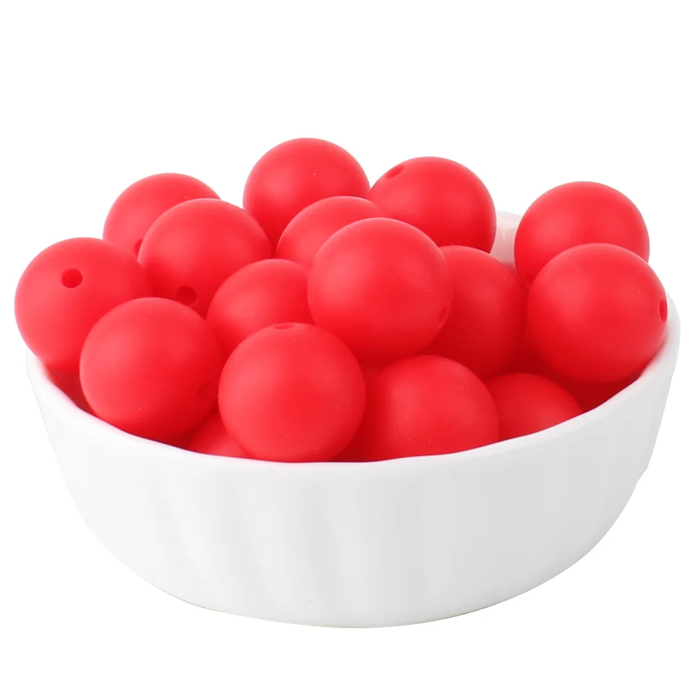 Silicone Beads - Round Decorative Set for Jewelry Making and DIY Crafts (20 Pieces)