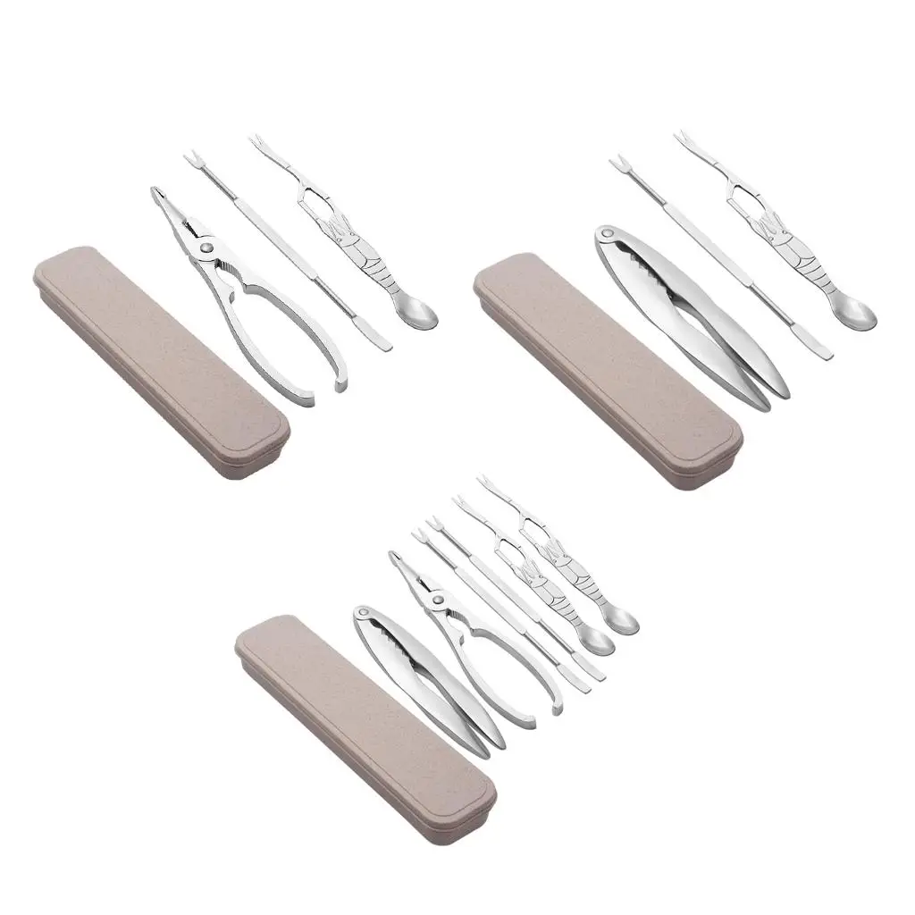 

Stainless Steel Seafood Tools Set Seafood Fork Nut Crackers for Lobster