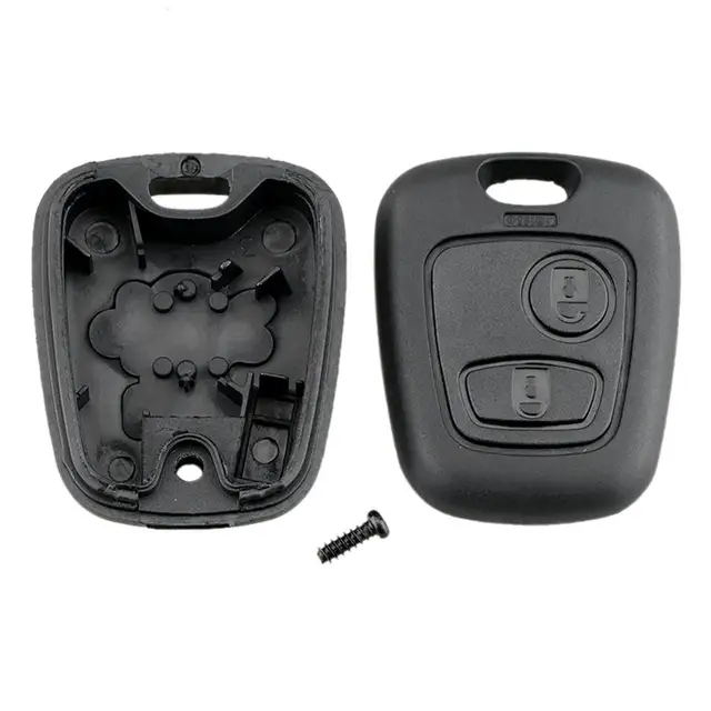 Porte-clés télécommande 2 boutons, boîtier de clé vide, couvercle de clé  télécommande, boîtier de remplacement pour Peugeot 206 - AliExpress