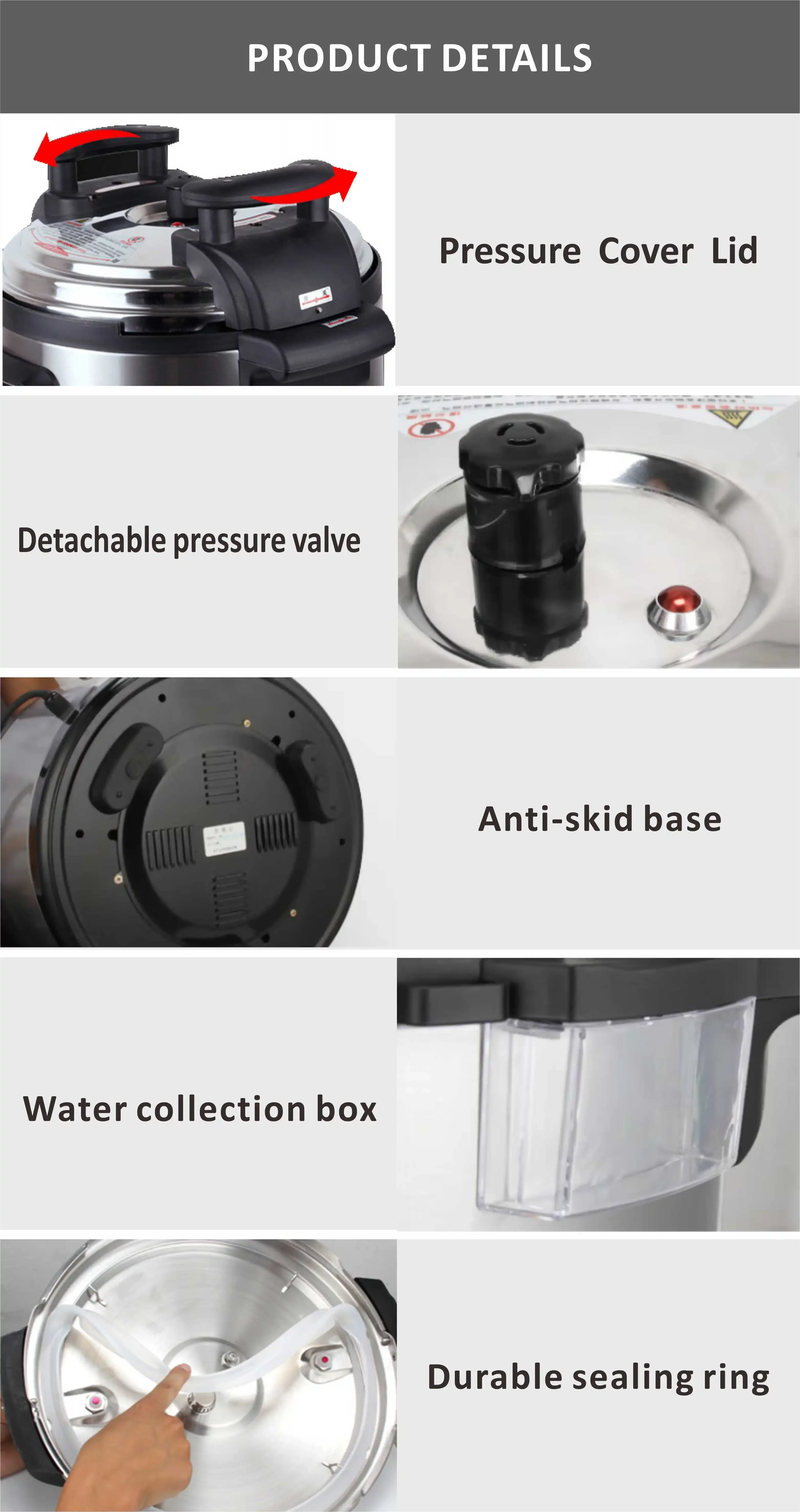 Large Capacity 17 21 26 35 40L Commercial Electric Pressure Cooker Slow Cooker