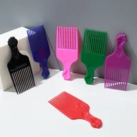 1 Piece Wide Teeth Brush Pick Comb Fork Hairbrush Insert Hair Pick Comb Plastic Gear Comb For Curly Afro Hair Styling Tools 1