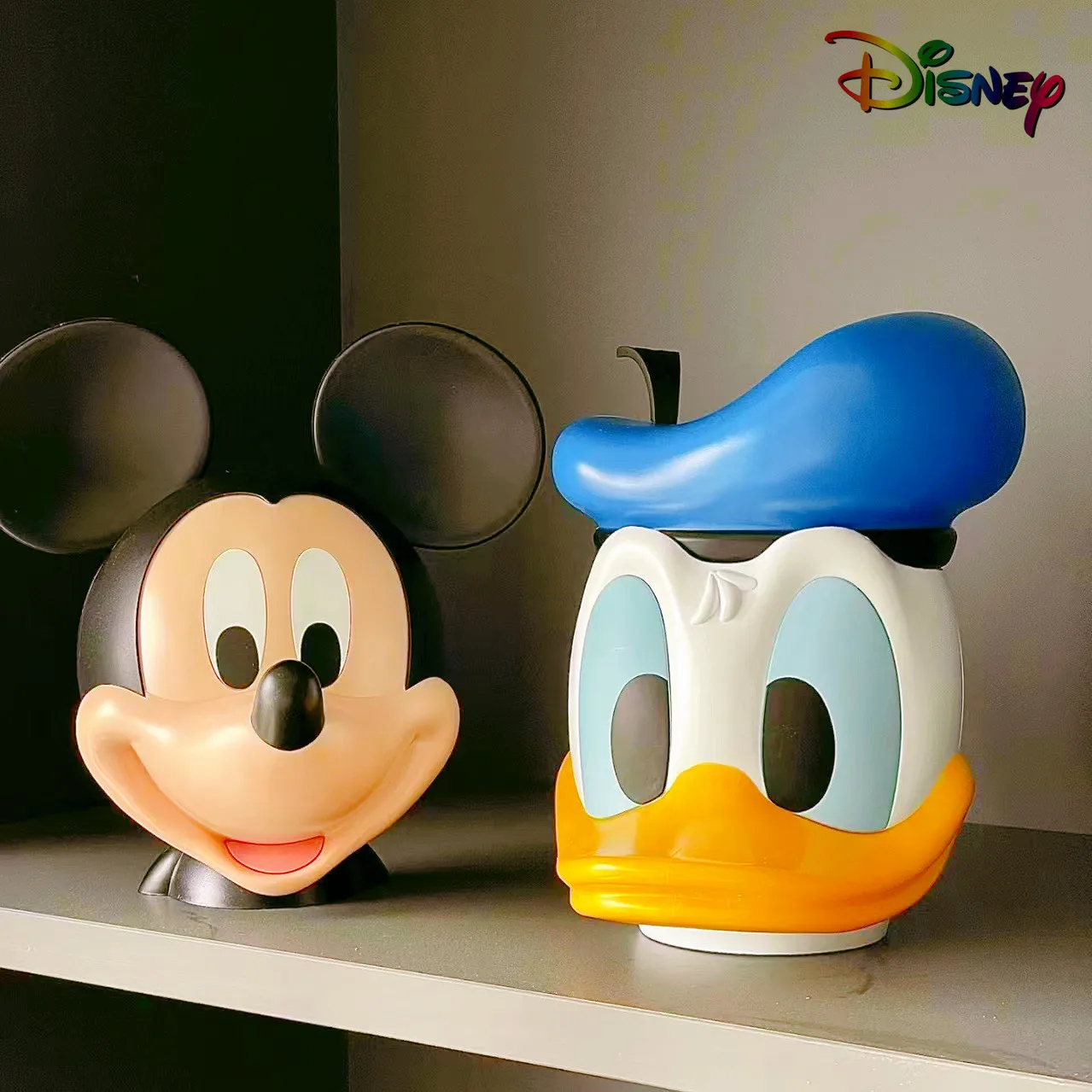 

Disney Mickey Mouse Donald Duck Action Figures Cute Cartoon Piggy Bank Kawaii Storage Tank Room Decoration Kids Birthday Gifts