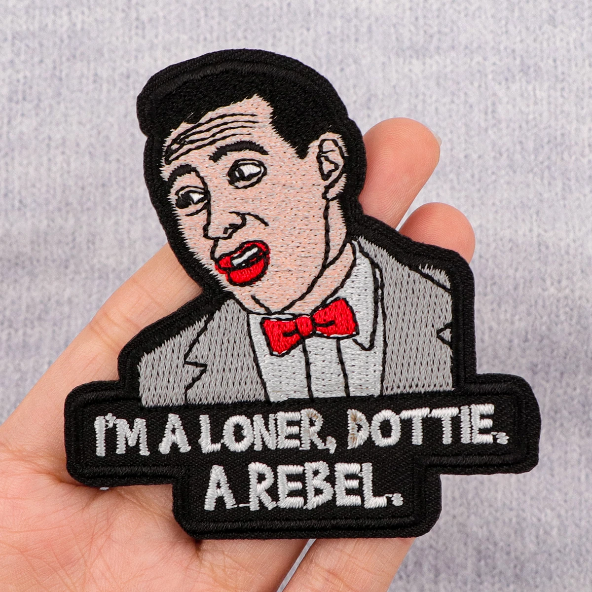 I'M A LONER Patches On Clothes Comedy Movie Iron on Embroidered Patches For Clothing DIY Stripes Applique Accessory