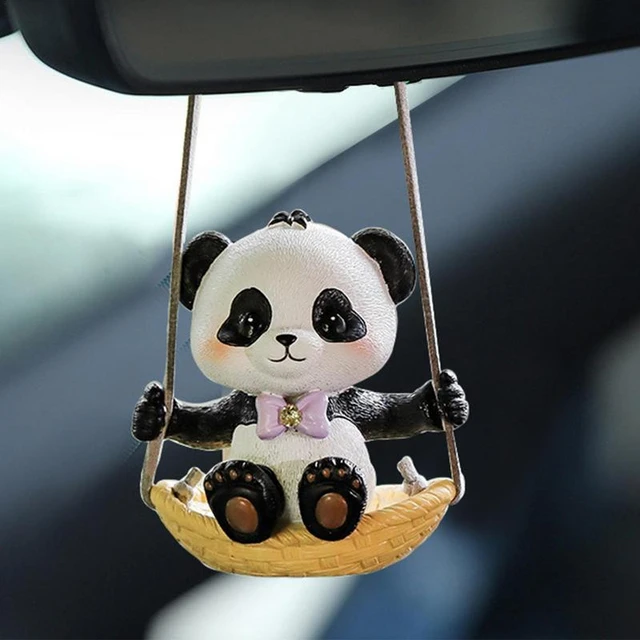 Swinging Panda Car Hanging Ornament, Car Hanging Accessories for Rear View  Mirror, Funny Car Decor Cute Things Car Pendant Swinging Panda Hanging