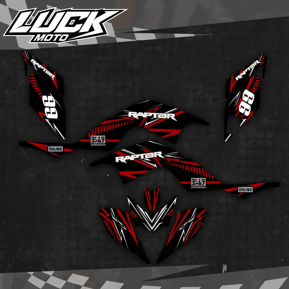 LUCKMOTO 팀 데칼 스티커 그래픽 키트, 야마하 YFM700 랩터 700 2006 2007 2008 2009 2010 2011 2012, 새로운 스타일