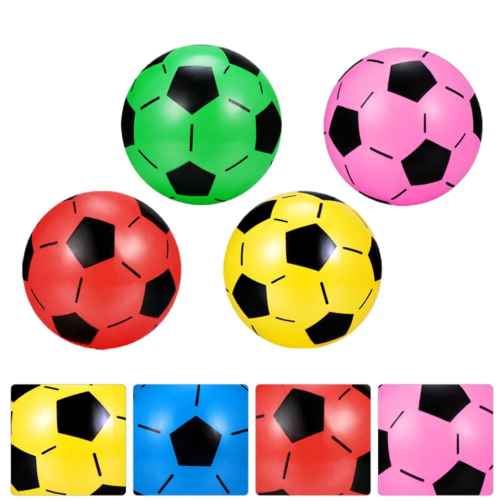 

Nolitoy Deflated Soccer Balls Bulk 4Pcs Beach Balls Inflatable Soccer Ball Sand Outdoor Game Swimming Pool Beach Game Toys