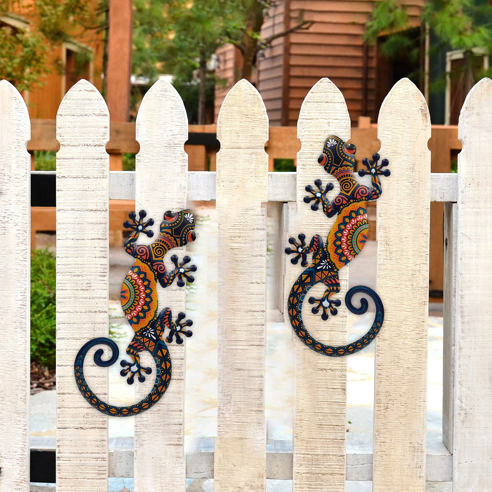 ヤモリトカゲ 家 外壁 装飾 金属 屋内 玄関 庭 飾りテラス 黒彫刻 家の庭のための金属ヤモリの壁の芸術、屋外のトカゲの壁の装飾、大きい、2パック - AliExpress