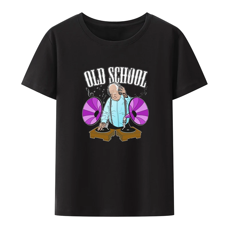 

Old School DJ Cotton T-shirts Funny Disc Jockey Style Novelty Breathable Tops Men Clothing Tshirt Pattern Y2k Streetwear Summer