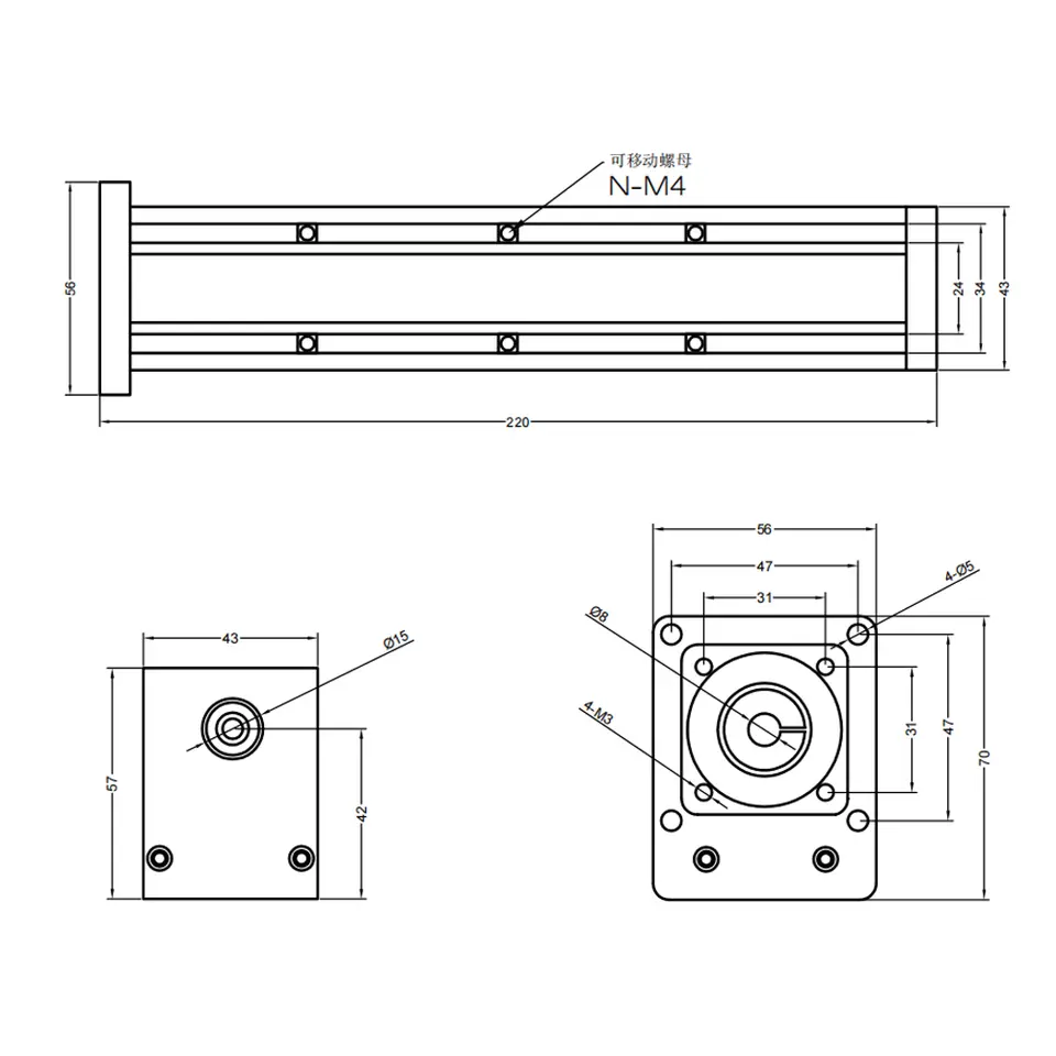 GX1204/1605/1610 Ball Screw Z Axis Motion Table CNC Sliding Stage Travel 100-200mm Linear Shaft Rail Support Nema17/Nema23 Step image 6