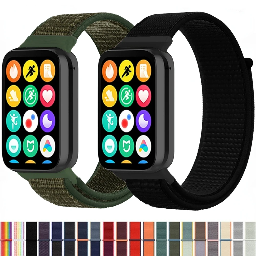 Pulsera Nylon Mi Band 10 9 8 Elástica Conector Metal BTTNG Correa Elástica Compatible Con Xiaomi Band 8 Active/Redmi Smart Band 2, 2 Pack Ajustable Elástico De Nylon Solo Loop Pulseras Deportes
