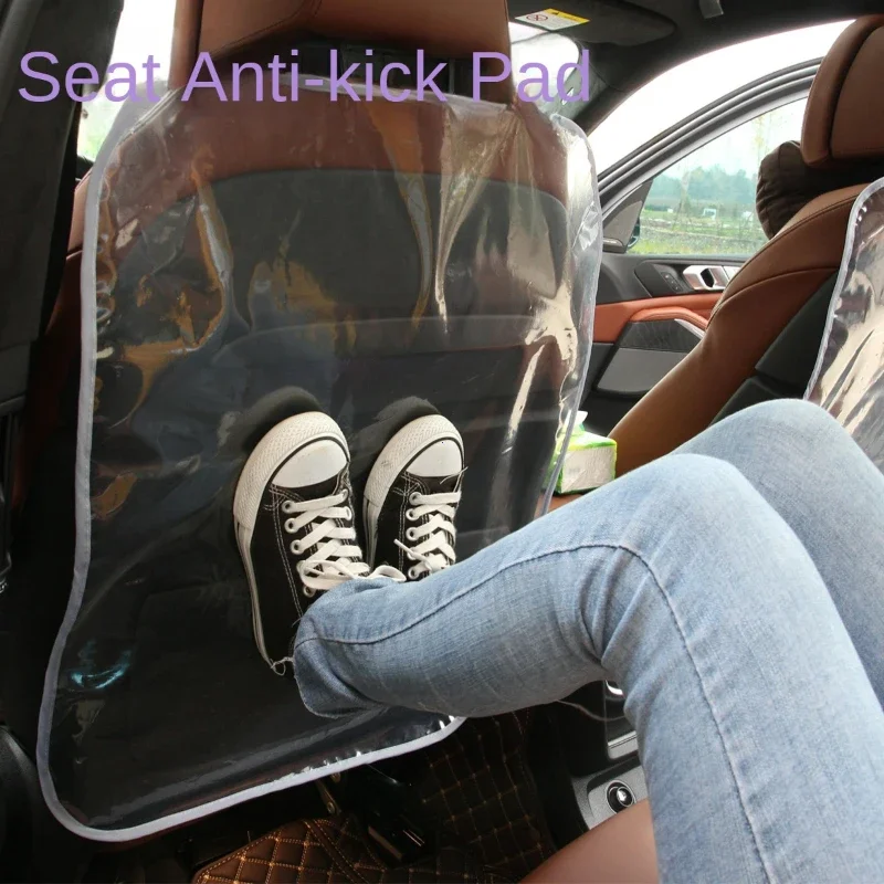 Car Seat Protector Anti Kick Mat for Car Auto Car Seat Back Transparent PE Protection Cover Baby Kids Anti-Kick Mat Pad