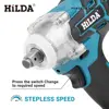 HILDA 18V Cordless Impact Wrench Brushless High Torque Impact 1/2 Inch Car Wrench Power Tools 2