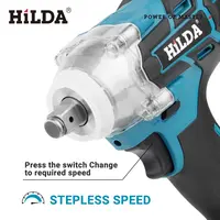 HILDA 18V Cordless Impact Wrench Brushless High Torque Impact 1/2 Inch Car Wrench Power Tools 2