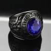 Punk Multicolor Gemstone Rings for Men Women Hip Hop Double Headed Eagle Stainless Steel Ring Fashion Charm Jewelry Wholesale 5