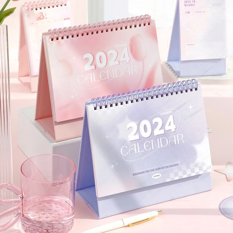 

2024 Year Calendar Creative Minimalist Calendar Student Office Desktop Decoration Portable Monthly Calendar For Recording Events