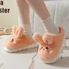 Winter Funny Cartoon Slippers Women Indoor Cute Rabbit Ear Sandals Men Indoor Plush Non-slip Warm Sandal Adult Solid Color Shoes 1