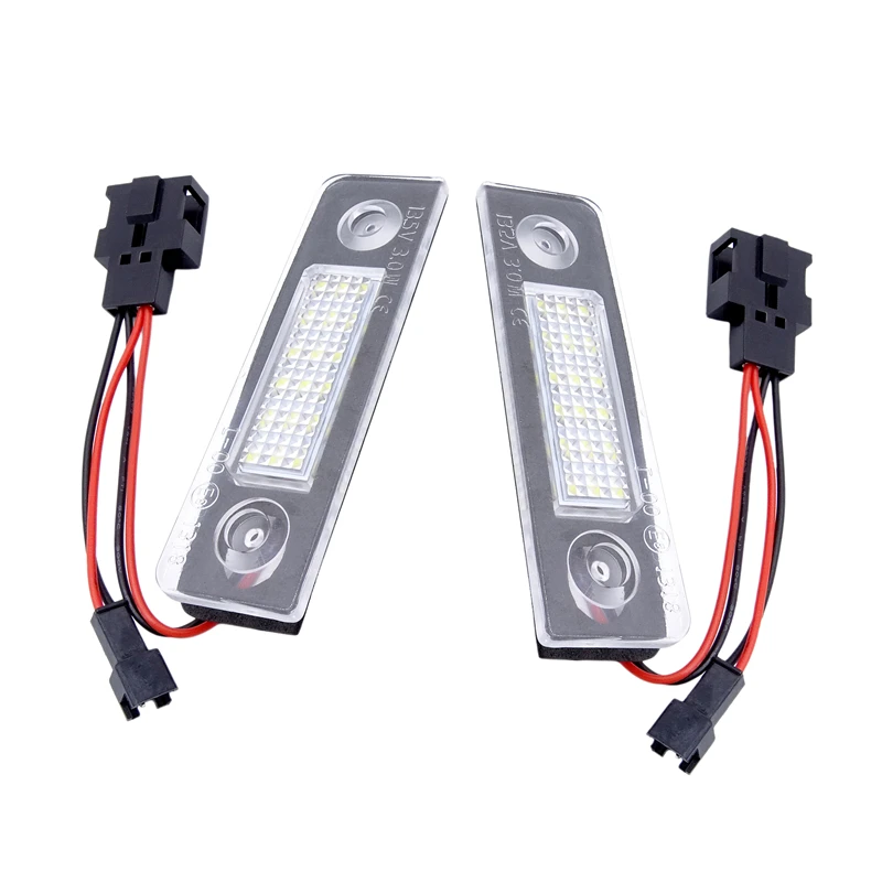 

2pcs Car LED License Plate Lights for VW Skoda Octavia Ll Facelift Facelifted Roomster 5J Auto Rear Number Signal Lamp Kit