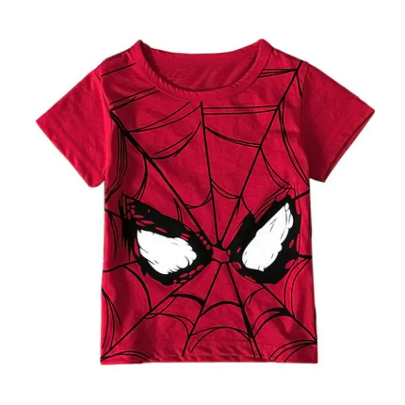 Children Short Sleeve TShirts Cartoon Spiderman Headphone Print Baby Boys Girls Design Summer Blouse Tee Pajama Top