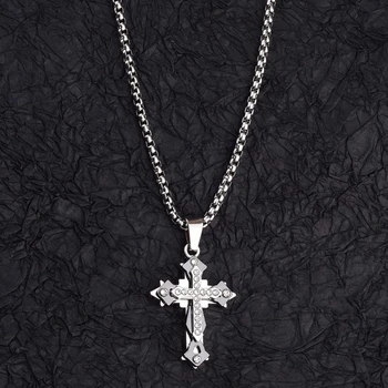Titanium Steel Cross Necklace 1