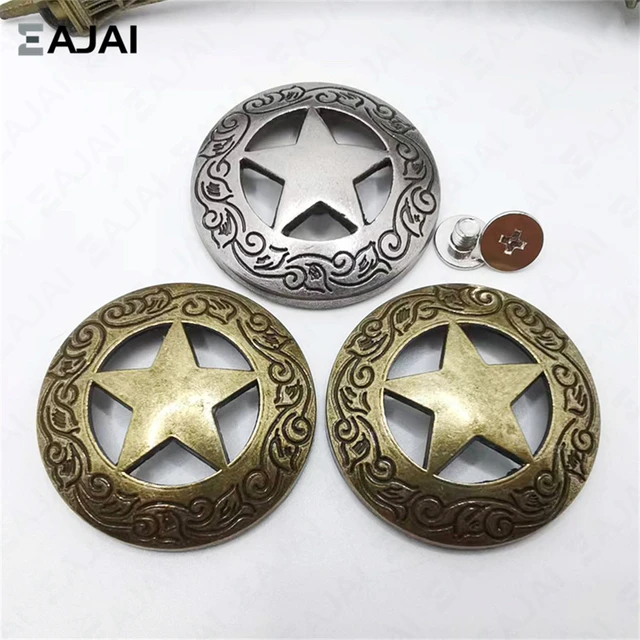 5 Pcs Conchos Leather Craft Texas Star Saddle Western Rodeo Leather Tack  Leathercraft Accessories DIY Decoration Accessories - AliExpress