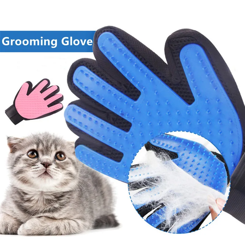 2pc Pet Glove Cat Grooming Glove Cat Hair Deshedding Brush Gloves Dog Comb for Cats Bath Hair Remover Animal Clean Massage Brush pet grooming gloves cat grooming brush pet hair remover gloves