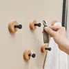 5/3/1Pcs Solid Wood Hooks Wall Mounted Clothes Scarf Hat Coat Hook Simple Room Decor Storage Hanger Towel Rack Home Organizer 6