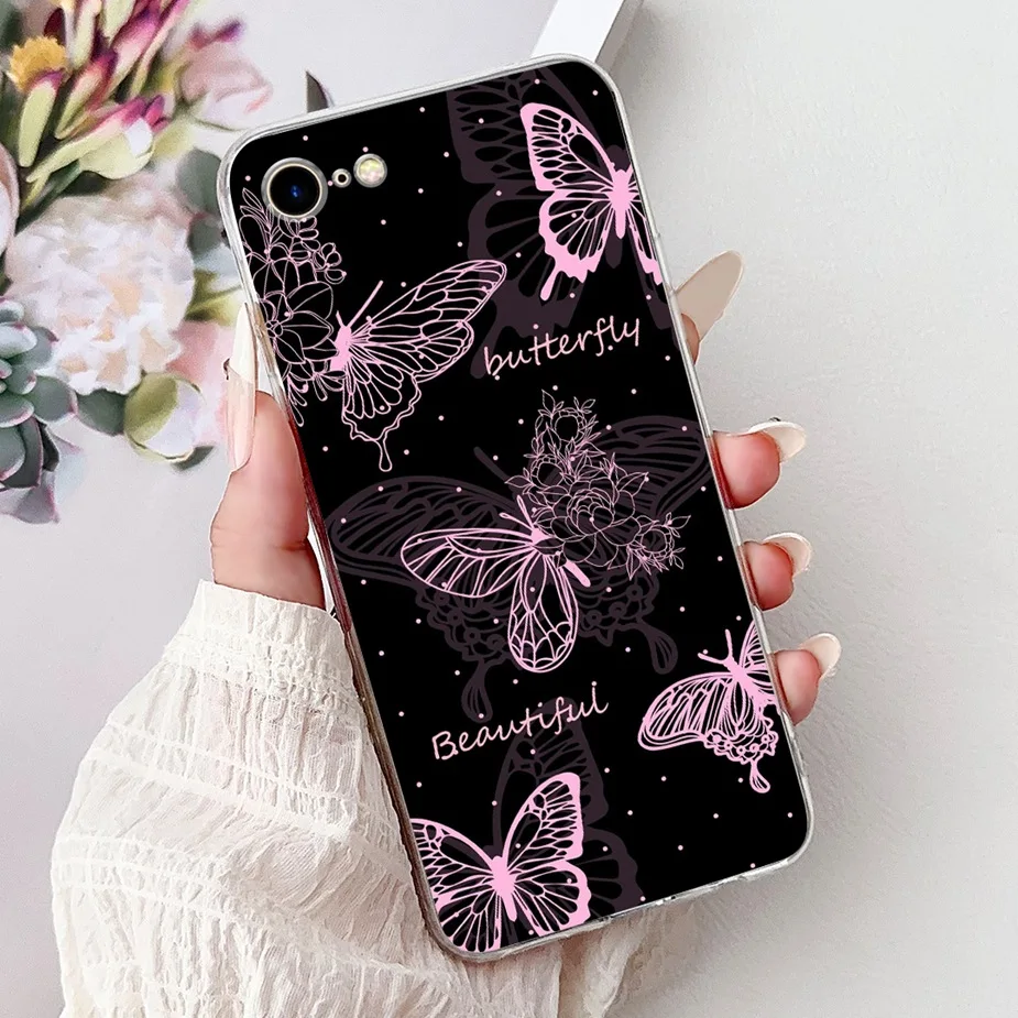 Cute Cat Painted Clear Silicone Soft Slim Phone Case