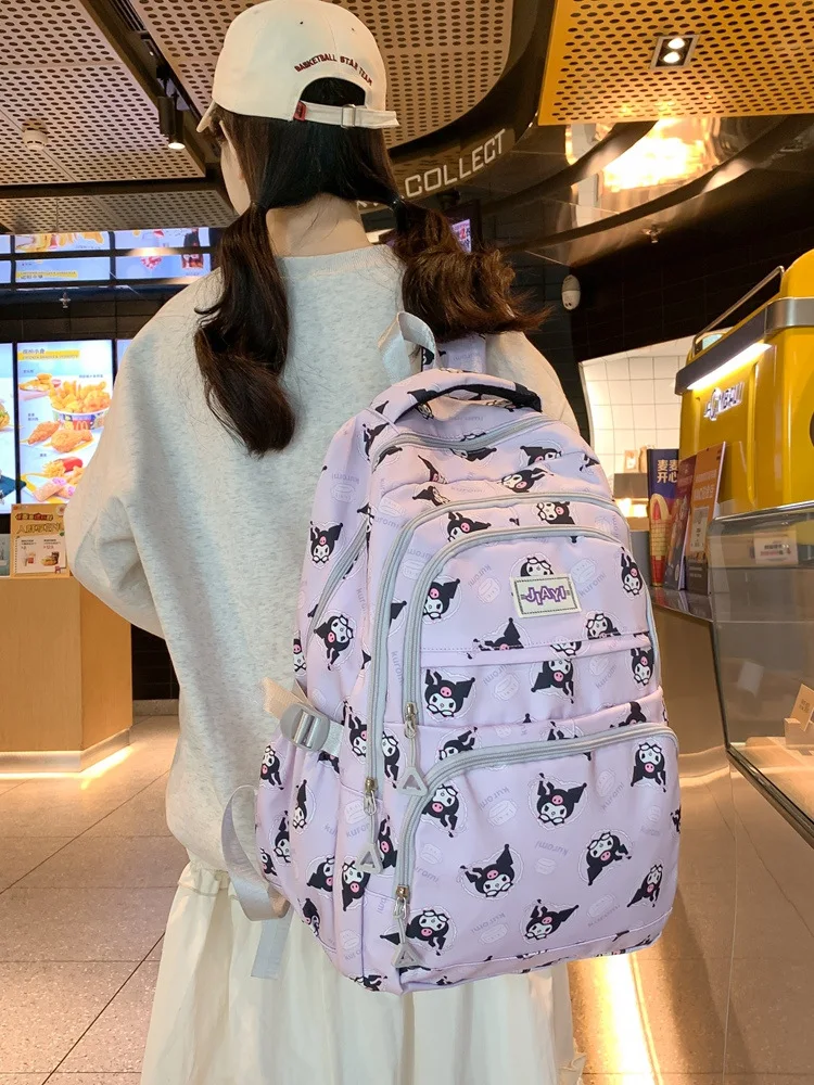 Hello Kitty Schoolbag Girls Cute Cartoon Lightweight Backpack Junior High School Students Large Capacity Campus Backpack