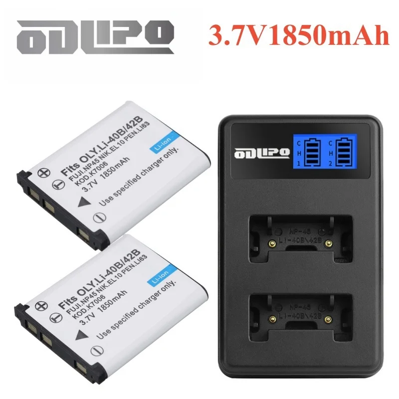 Rechargeable Battery and Charger Li-40B Li 40B Li-42B Li 42B + LCD USB Charger For Olympus For FUJIFILM fuji NP-45 NP 45 NP45 NP 45A 45B 45S EN-EL10