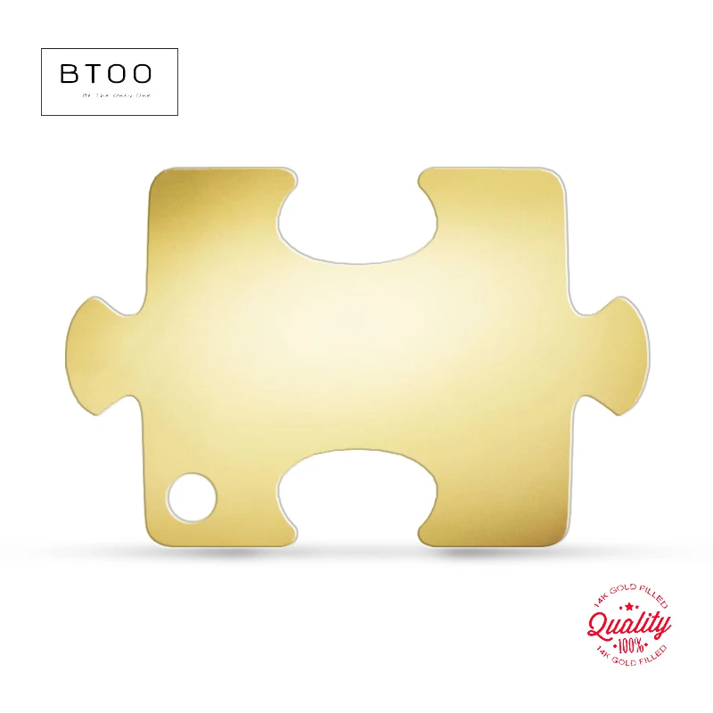 14 Karat Gold gefüllter kleiner Puzzle-Charm, 10 x 6,6 mm, Gold gefüllt, Schmuckherstellung, DIY-Charm, Zubehör, Schmuck, Großhandel