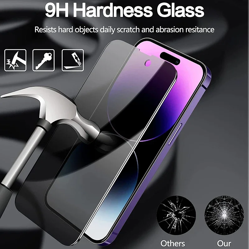 Enhanced Privacy Screen - Black Anti-Spy Protective Glass