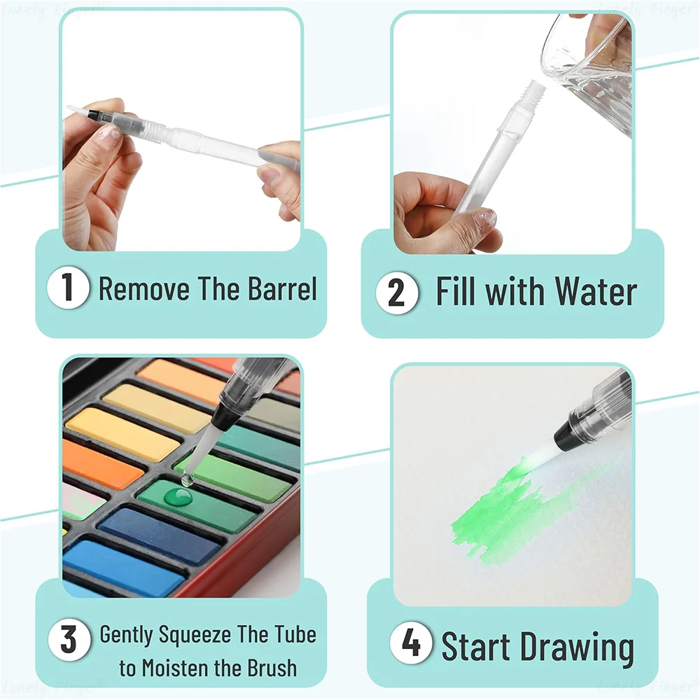 6 18PCS Watercolor Brush Pens Set Super Easy to Use and Fill for Water Soluble Colored Pencil Aqua Brush Pen Gift Ideas