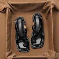 Sandales pour femmes style rétro français à bout carré et boucle 2026 – Confortables, semelle souple, simples et polyvalentes 2