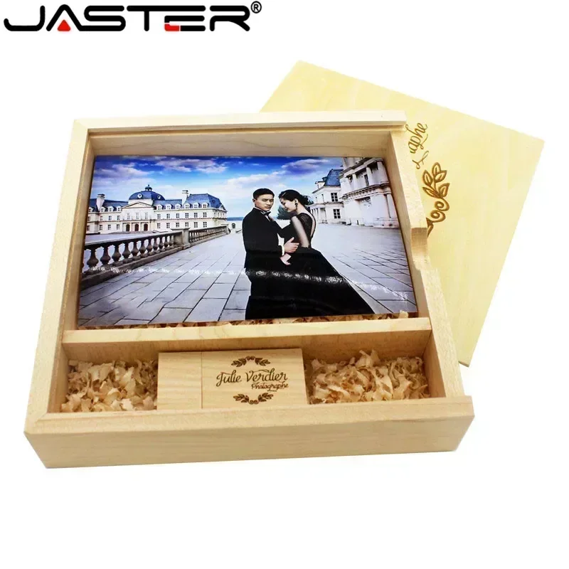 thumbnail image 5 of Álbum de fotos de madera de arce JASTER con memoria USB y caja de 8 GB, 16 GB, 32 GB, 64 GB y 128 GB, regalo de fotografía con logotipo gratuito (170 x 170 x 35 mm), 5 of 5